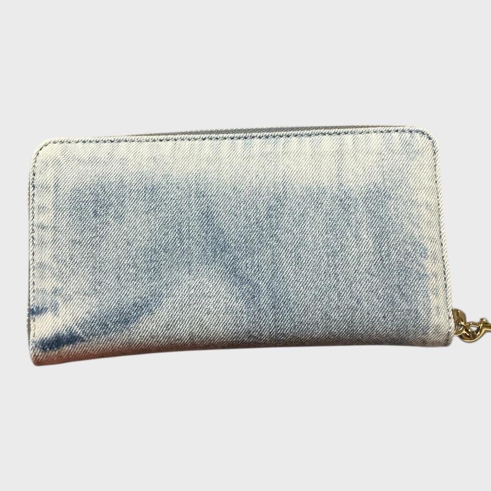 Coach Long Zip Around Wallet In Loved Denim - Picture 4 of 6